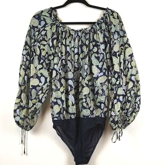 Intimately Free People Long Sleeve Sundown Bodysuit Classic Combo Size S Boho - Picture 2 of 15